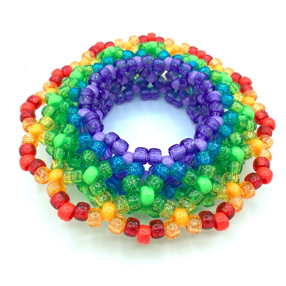 ❌SOLD❌ 🌈✨ “Rainbow Sparkle” Kandi Cuff - Picture 2 of 4